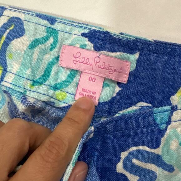 Lilly Pulitzer Womens 00 Galley Drawstring Linen Pants Beachy Coastal 100% Linen - Picture 5 of 9